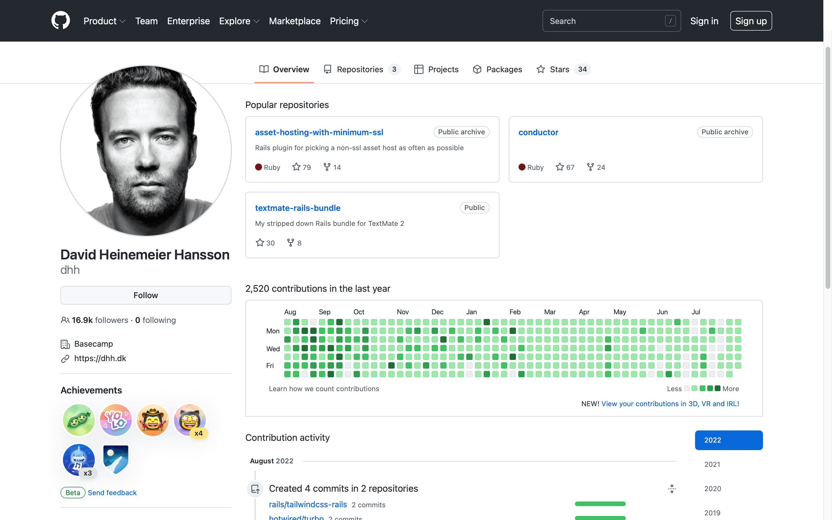 github profile example