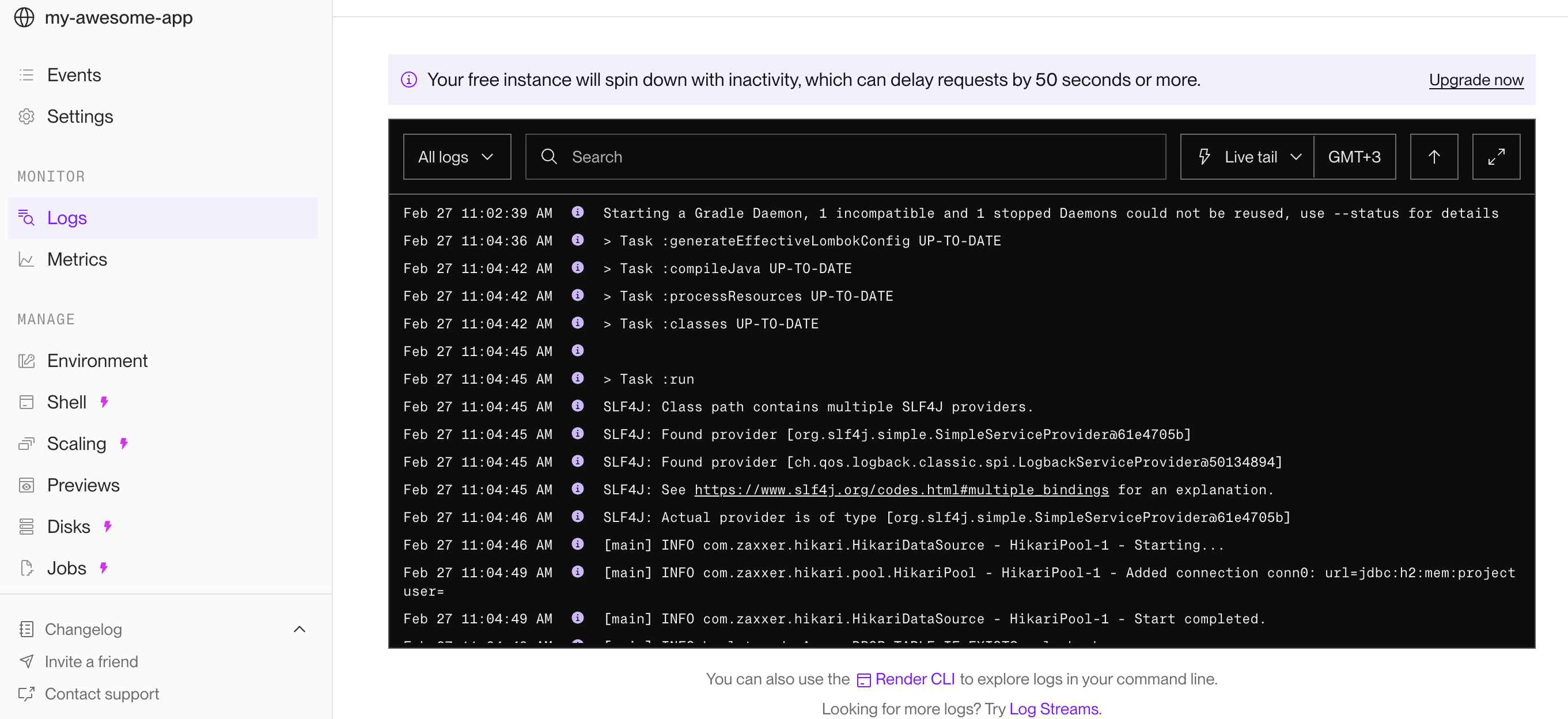 Application logs