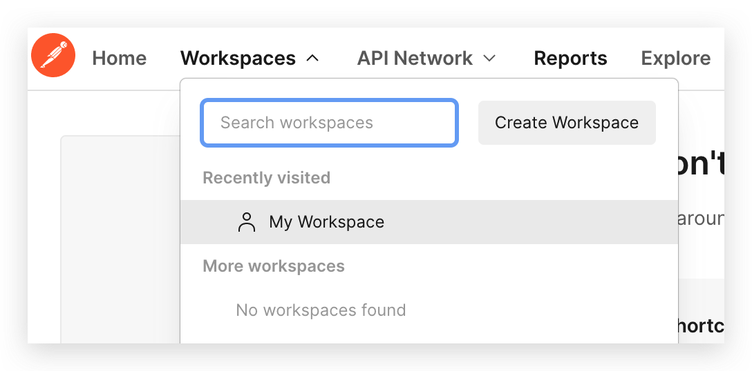 Postman workspaces