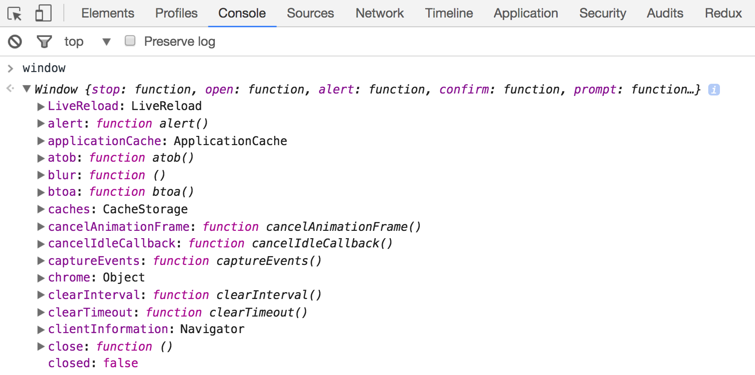 Javascript window events